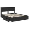 vidaXL Letto con Contenitore Nero 150 x 200 cm Legno multistrato