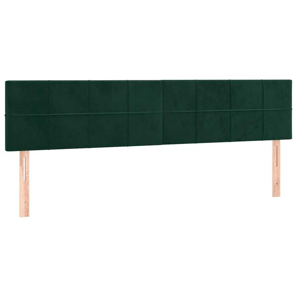 vidaXL Testiere 2 pz Verde Scuro 100x5x78/88 cm in Velluto