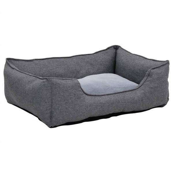 vidaXL Lettino per Cani Grigio 110,5x80,5x26 cm in Pile Effetto Lino