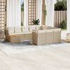 vidaXL Set Divani da Giardino 11 pz con Cuscini Beige in Polyrattan