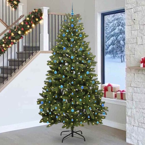 vidaXL Albero di Natale artificiale Verde 270 cm PVC e Metallo