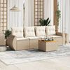 vidaXL Set Divano da Giardino 5 pz con Cuscini Beige in Polyrattan