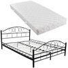 vidaXL Letto con Materasso Nero in Metallo 180x200 cm