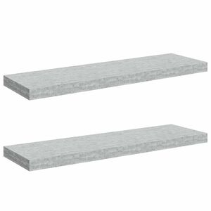 vidaXL Scaffali a Parete 2 pz Grigio Cemento 80x23,5x3,8 cm in MDF
