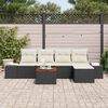 vidaXL Set Divano da Giardino 6 pcs Nero e Crema polyrattan