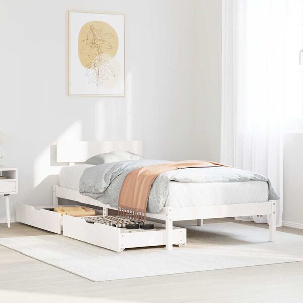 vidaXL Letto senza Materasso Bianco 90x190 cm in Legno Massello Pino