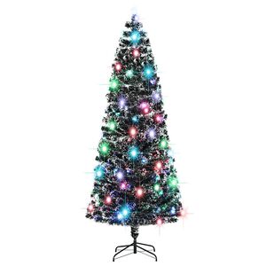 vidaXL Albero di Natale Preilluminato con Supporto e LED 240 cm Fibra Ottica