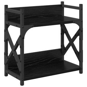 vidaXL Supporto per Stampante Rovere Nero 40 x 20 x 40 cm