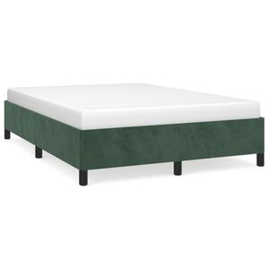 vidaXL Giroletto senza Materasso Verde Scuro 140x190 cm in Velluto