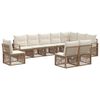vidaXL Set Divano da Giardino 10 pcs Beige polyrattan