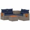 vidaXL Set di divani 6 pz Grigio e Blu Navy Rattan sintetico e Acciaio