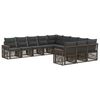 vidaXL Set Divano da Giardino 11 pz Grigio e Grigio Scuro polyrattan