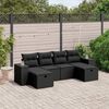 vidaXL Set Divano da Giardino 6 pz con Cuscini Nero in Polyrattan
