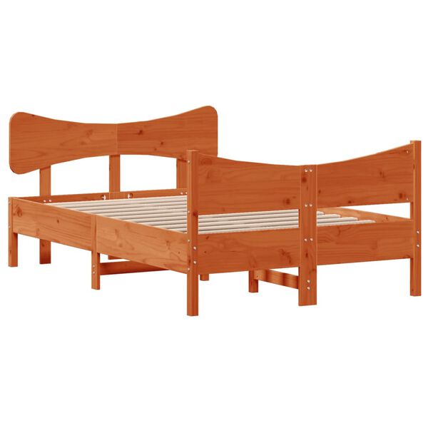 vidaXL Letto senza Materasso Marrone Cera 120x190 cm in Legno di Pino