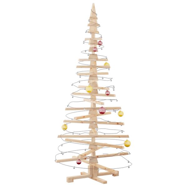 vidaXL Albero di Natale Decorativo in Legno 180 cm Legno Massello Pino