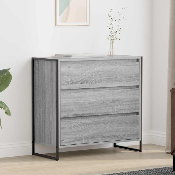 vidaXL Credenza Grigio Sonoma 79 x 36 x 75.5 cm Legno multistrato