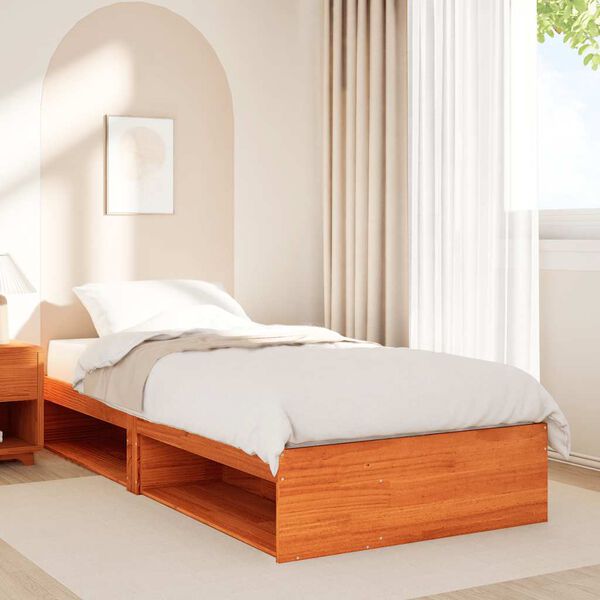 vidaXL Dormeuse senza Materasso Marrone Cera 90x190 cm Legno di Pino