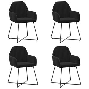 vidaXL Sedie da pranzo 4 pz Velluto Nero 55 x 50 x 84 cm