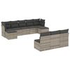 vidaXL Set Divano Giardino 10 pz con Cuscini Grigio Chiaro Polyrattan