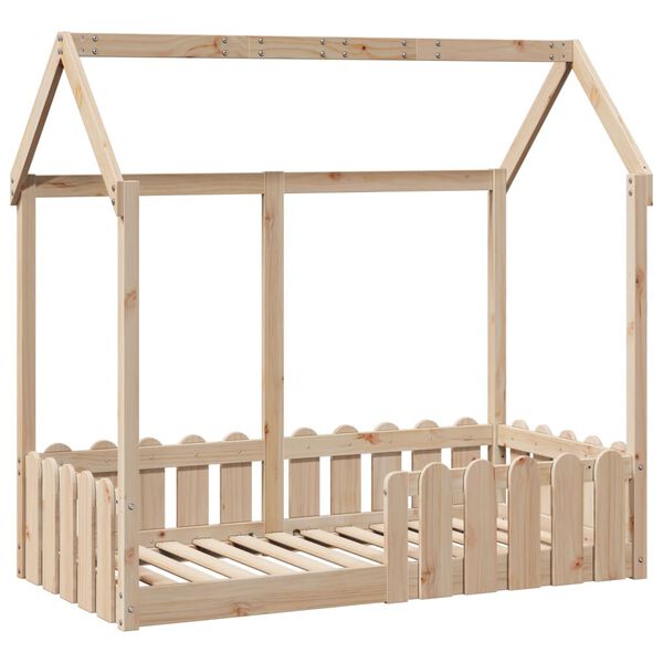 vidaXL Giroletto Casetta per Bambini 70x140 cm Legno Massello di Pino