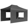 vidaXL Gazebo Pieghevole con Pareti in Alluminio 4,5x3m Antracite