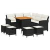 vidaXL Set Divani da Giardino 6 pz con Cuscini Forma L Polyrattan Nero