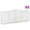 vidaXL Cesti Gabbioni ad Arco 8 pz 400x50x140/160 cm Ferro Zincato