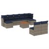 vidaXL Set Divani da Giardino 10 pz con Cuscini Grigio in Polyrattan