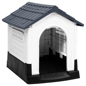 vidaXL Cuccia per cani grigia 57x68x66 cm in polipropilene