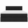 vidaXL Letto con contenitore e LED Nero 140 x 190 cm Poliestere