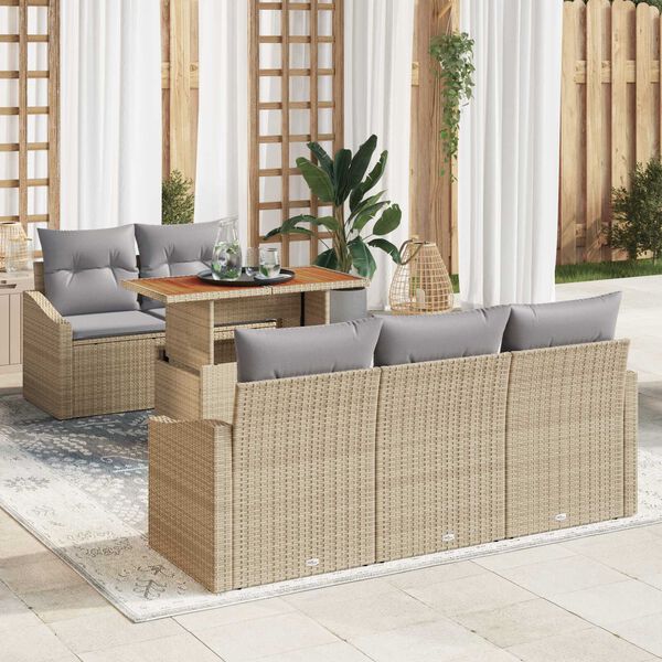 vidaXL Set da Pranzo per Giardino Beige e grigio 100 x 55 x 73 cm