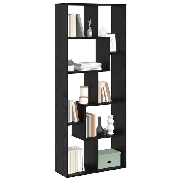 vidaXL Armadio per Libri Rovere Nero 67 x 25 x 162 cm