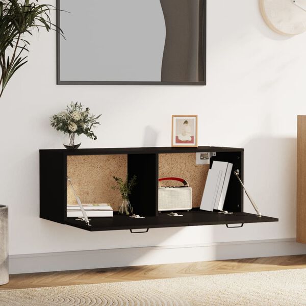 vidaXL Mobile Pensile Nero 100x36,5x35 cm Legno Multistrato