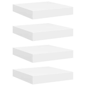 vidaXL Scaffali a Parete 4 pz Bianchi 23x23,5x3,8 cm in MDF