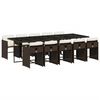 vidaXL Set da Pranzo da Giardino 11 pz con Cuscini Polyrattan Marrone