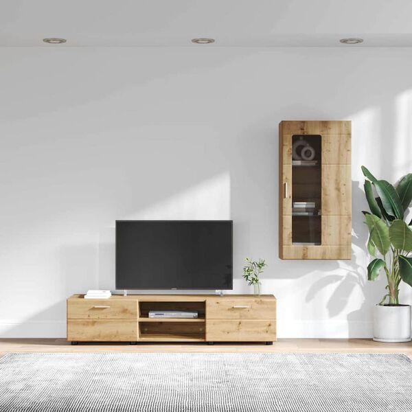 vidaXL Set mobile TV FLORIN Rovere artigianale Legno multistrato