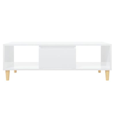 vidaXL Tavolino Salotto Bianco Lucido 103,5x60x35 cm Legno Multistrato