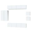 vidaXL Set Mobili Porta TV 8pz Bianco in Legno Multistrato