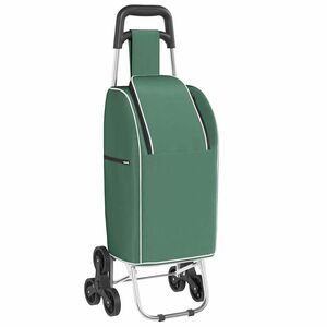 vidaXL Carrello della spesa Verde 39,5 x 33 x 93 cm Tessuto Oxford
