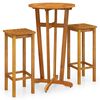 vidaXL Set da Bar da Giardino 3 pz in Legno Massello di Acacia
