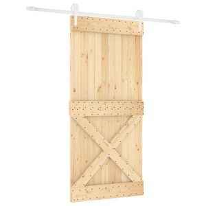 vidaXL Porta scorrevole 95 x 210 cm Naturale e Bianco