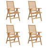 vidaXL Sedia 4 pz Marrone Legno di teak solido Convertibile