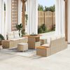 vidaXL Set Divano da Giardino 8 pcs Beige polyrattan