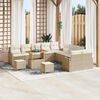 vidaXL Set Divano da Giardino con cuscino 13 pcs Beige Poly Rattan