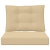 vidaXL Cuscino per divano da esterno 2 pcs Beige Poliestere