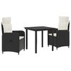 vidaXL Set Tavolo da Salotto con cuscino 3 pcs Nero e Bianco Crema