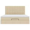 vidaXL Struttura Letto Pouf con Materasso Crema 180x200 cm in Tessuto