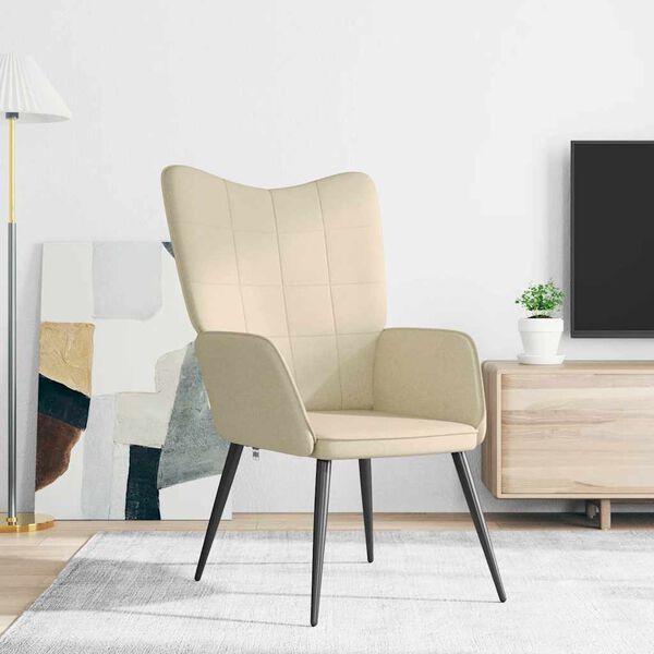 vidaXL Sedia Relax Crema in Tessuto