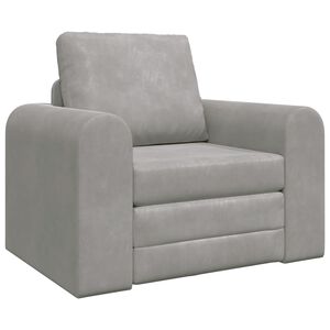 vidaXL Divano letto Grigio chiaro 98 x 71 x 83 cm Velluto
