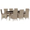 vidaXL Set da Pranzo da Giardino 9 pz con Cuscini Beige in Polyrattan